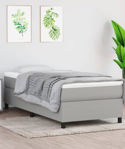 Okvir za krevet s oprugama svjetlosivi 90x190 cm od tkanine