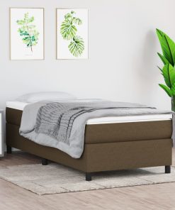 Okvir za krevet s oprugama tamnosmeđi 90x190 cm od tkanine
