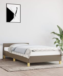 Okvir za krevet s uzglavljem smeđesivi 100x200 cm od tkanine