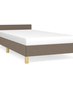 Okvir za krevet s uzglavljem smeđesivi 90x190 cm od tkanine