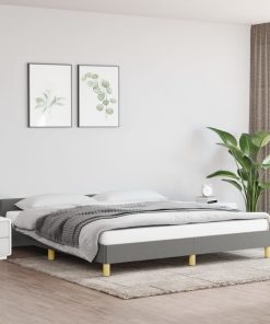 Okvir za krevet s uzglavljem tamnosivi 180 x 200 cm od tkanine