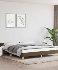 Okvir za krevet s uzglavljem tamnosmeđi 180x200 cm od tkanine