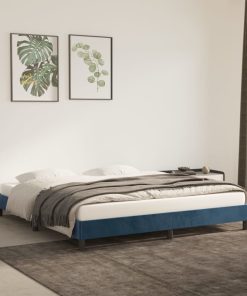Okvir za krevet tamnoplavi 180x200 cm baršunasti