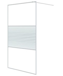 Pregrada za tuš bijela 115 x 195 cm s prozirnim staklom ESG