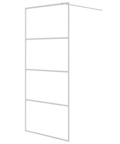 Pregrada za tuš bijela 90 x 195 cm s prozirnim staklom ESG
