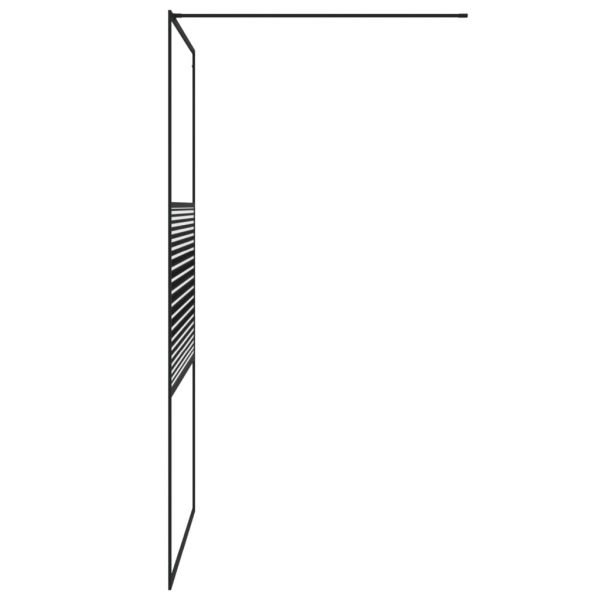 Pregrada za tuš crna 115 x 195 cm s prozirnim staklom ESG - Image 4