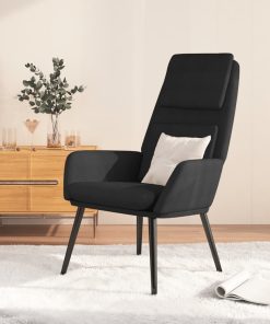 Stolica za opuštanje od tkanine crna