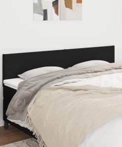 Uzglavlje 2 kom crni 100x5x78/88 cm od tkanine