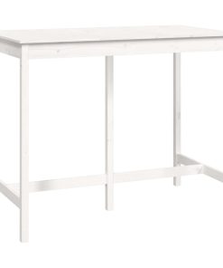 Barski stol bijeli 140 x 80 x 110 cm od masivne borovine