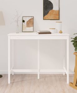 Barski stol bijeli 140 x 80 x 110 cm od masivne borovine