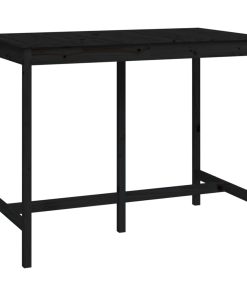 Barski stol crni 140 x 80 x 110 cm od masivne borovine