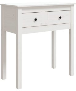 Konzolni stol bijeli 70 x 35 x 75 cm od masivne borovine