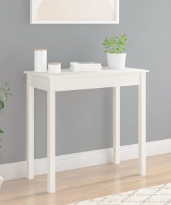 Konzolni stol bijeli 80 x 40 x 75 cm od masivne borovine