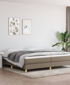 Okvir za krevet s oprugama smeđesivi 200x200 cm od tkanine