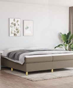 Okvir za krevet s oprugama smeđesivi 200x200 cm od tkanine
