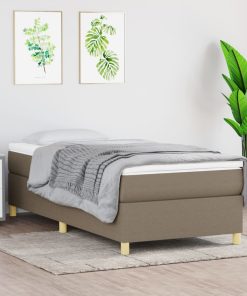 Okvir za krevet s oprugama smeđesivi 80 x 200 cm od tkanine