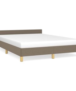Okvir za krevet s uzglavljem smeđesivi 140x190 cm od tkanine