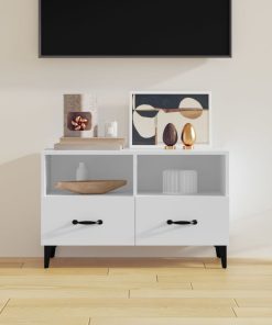 TV ormarić bijeli 80 x 36 x 50 cm od konstruiranog drva