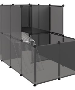 Kavez za male životinje crni 142 x 74 x 93 cm PP i čelik