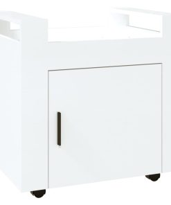 Kolica za radni stol sjajna bijela 60x45x60cm konstruirano drvo