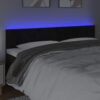 LED uzglavlje crno 180x5x78/88 cm baršunasto