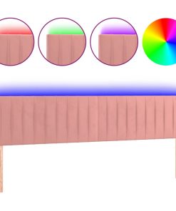 LED uzglavlje ružičasto 160x5x78/88 cm baršunasto