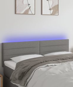 LED uzglavlje tamnosivo 144x5x78/88 cm od tkanine