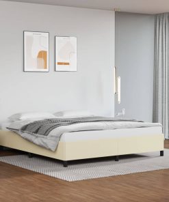 Okvir za krevet krem 160x200 cm od umjetne kože