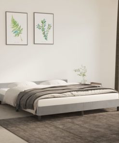 Okvir za krevet s uzglavljem svjetlosivi 180x200 cm baršunasti