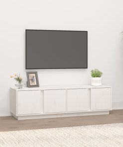 TV ormarić bijeli 140 x 40 x 40 cm od masivne borovine