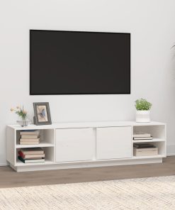 TV ormarić bijeli 156 x 40 x 40 cm od masivne borovine