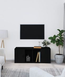 TV ormarić crni 100 x 35 x 40 cm od konstruiranog drva
