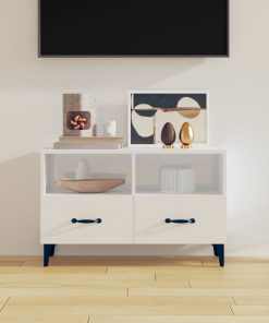 TV ormarić sjajni bijeli 80 x 36 x 50 cm od konstruiranog drva