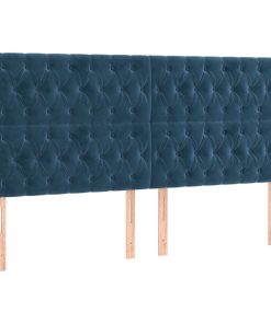 Uzglavlje 4 kom tamnoplavi 100x7x78/88 cm baršunasti