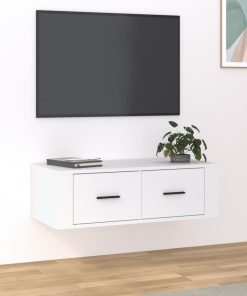 Viseći TV ormarić bijeli 80 x 36 x 25 cm od konstruiranog drva