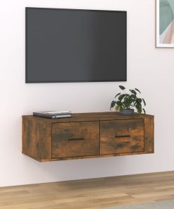 Viseći TV ormarić boja hrasta 80 x 36 x 25 cm konstruirano drvo