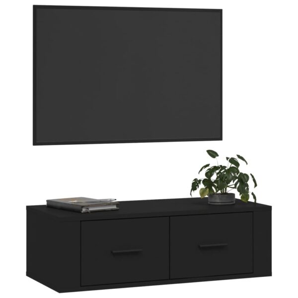 Viseći TV ormarić crni 80 x 36 x 25 cm od konstruiranog drva - Image 4