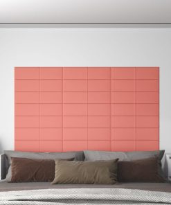 Zidne ploče baršunaste 12 kom ružičaste 60 x 15 cm 1