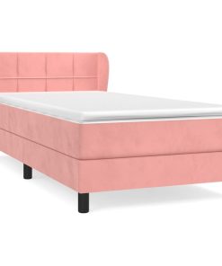 Box spring krevet s madracem ružičasti 100x200 cm baršunasti