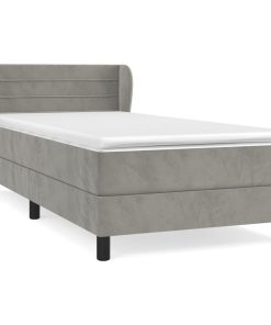 Box spring krevet s madracem svjetlosivi 100x200 cm baršunasti