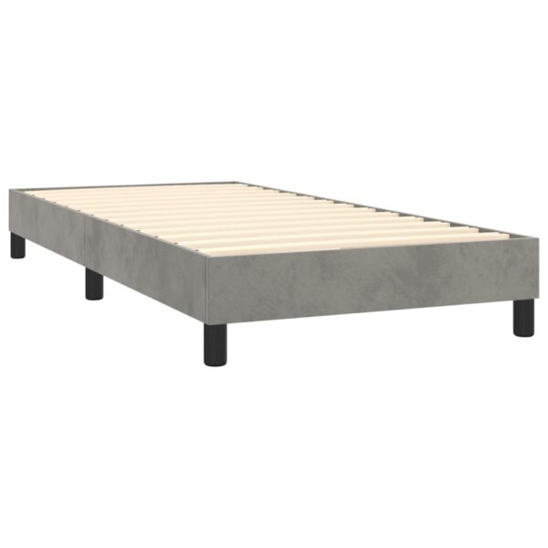 Box spring krevet s madracem svjetlosivi 100x200 cm baršunasti - Image 4