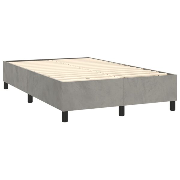 Box spring krevet s madracem svjetlosivi 120x200 cm baršunasti - Image 4