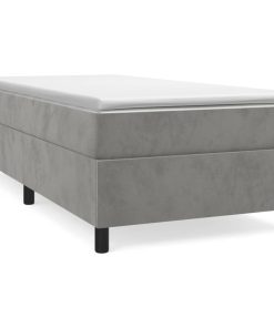 Box spring krevet s madracem svjetlosivi 80 x 200 cm baršunasti