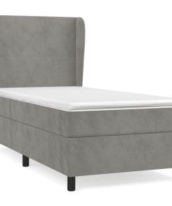 Box spring krevet s madracem svjetlosivi 80 x 200 cm baršunasti