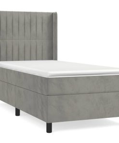 Box spring krevet s madracem svjetlosivi 80 x 200 cm baršunasti