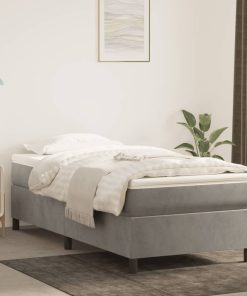 Box spring krevet s madracem svjetlosivi 80 x 200 cm baršunasti