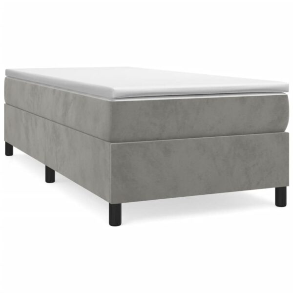 Box spring krevet s madracem svjetlosivi 90x190 cm baršunasti