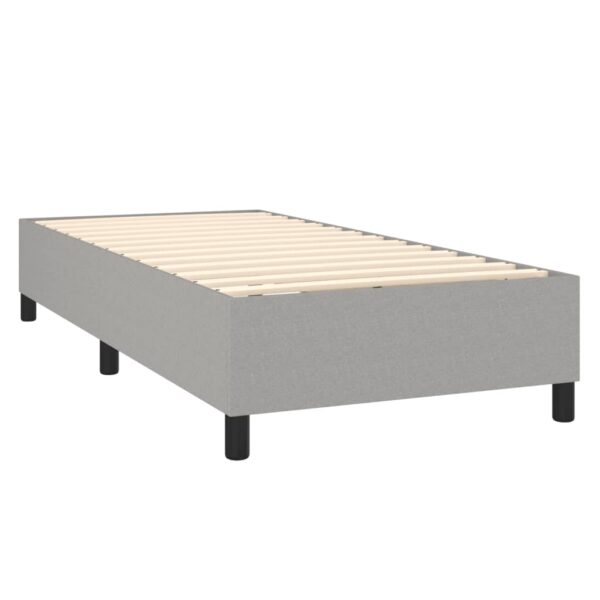 Box spring krevet s madracem svjetlosivi 90x190 cm od tkanine - Image 4