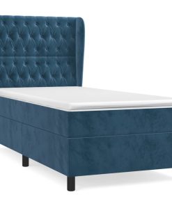 Box spring krevet s madracem tamnoplavi 100x200 cm baršunasti