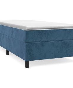 Box spring krevet s madracem tamnoplavi 100x200 cm baršunasti